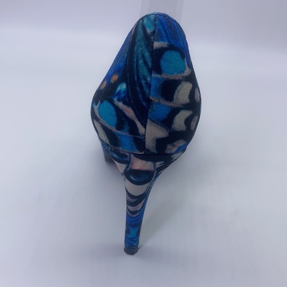 Nine West - Constance Peacock Design Peep Toe Heels Size 5.5 - Picture 13 of 17